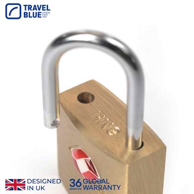 Travel Blue TSA Approved Suitcase Padlock - Key - Gold