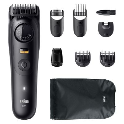 Braun Beard Trimmer Series 5, +8 Styling Tools, 40 Lengths, Sharp Blade, BT5560, Black