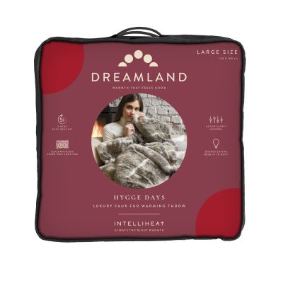 Dreamland Hygge Days Luxury Faux Fur Warming Throw - Alaskan Husky Print