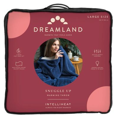 Dreamland Snuggle Up Electric Warming Throw - Navy
