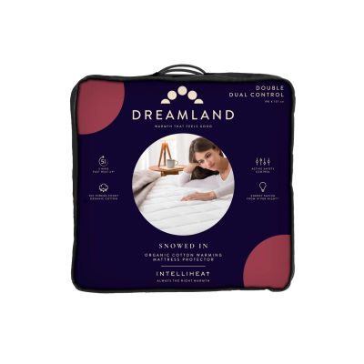 Dreamland Snowed In Organic Cotton Warming Mattress Protector - Double with Dual Controllers