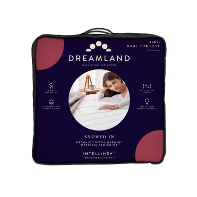 Dreamland Snowed In Organic Cotton Warming Mattress Protector - King with Dual Controllers