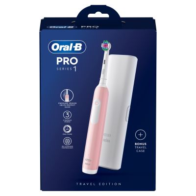 Oral-B Pro Series 1 Pink Electric Toothbrush with Travel Case