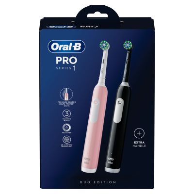 Oral-B Pro Series 1 Pink & Black Electric Toothbrushes, Designed By Braun