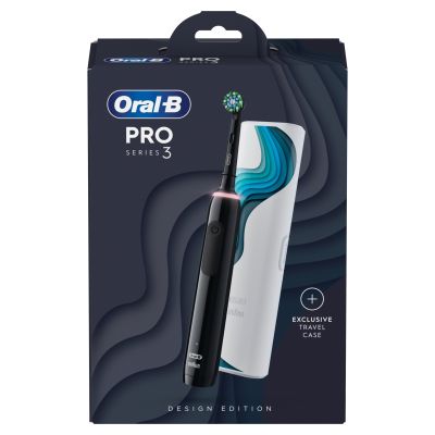 Oral-B Pro Series 3 Black Electric Toothbrush with Travel Case (Riso Art)