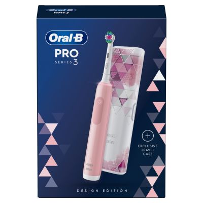 Oral-B Pro Series 3 Pink Electric Toothbrush with Travel Case (Mod Motif)