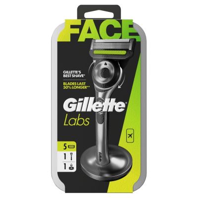 Gillette Labs With Exfoliating Bar Razor, 1 Handle, 5 Blades, 1 Magnetic Stand, 1 Travel Case
