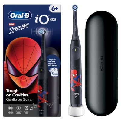 Oral-B iO Kids Marvel Spiderman Electric Toothbrush, 1 Toothbrush Head, 1 Travel Case