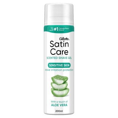 Gillette Satin Care Women's Shave Gel, Aloe Vera Glide, 200ml