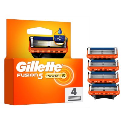 Gillette Fusion5 Power Razor Refills For Men, 4 Razor Blade Refills