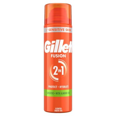 Gillette Fusion Shave Gel with Almond Oil, For Sensitive Skin, 200ml