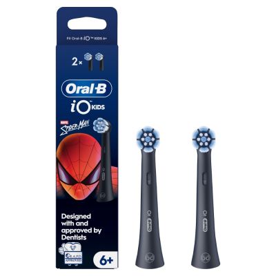 Oral-B iO Kids 6+ Marvel Spiderman Electric Toothbrush Head, Gentle on wobbly teeth & gums, 2