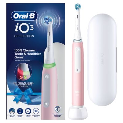 Oral-B iO 3 Electric Toothbrush, Pink, 1 Brush Head, Travel Case
