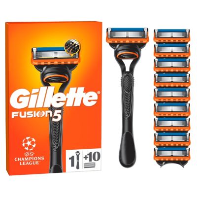 Gillette Fusion5 Razor for Men, 1 Gillette Razor, 10 Blade Refills