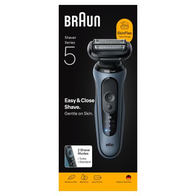 Braun Series 5 Electric Shaver, Up to 50 min, 52-A1000S, Azure