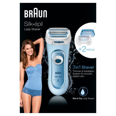 Braun Silk-�pil Lady Shaver 5-160 Blue - 3-in-1 Wet & Dry Electric Shaver