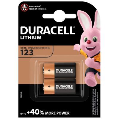 Duracell Photo Lithium Ultra Batteries 3v DL123B2 2 Pack 