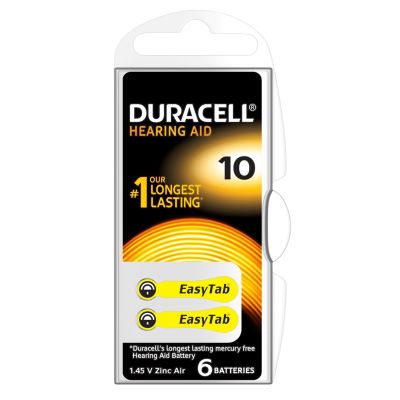 Duracell Easy Tab 10 Hearing Aid Batteries 6 Pack