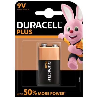 Duracell Plus Power Alkaline Battery 9V 1 Pack