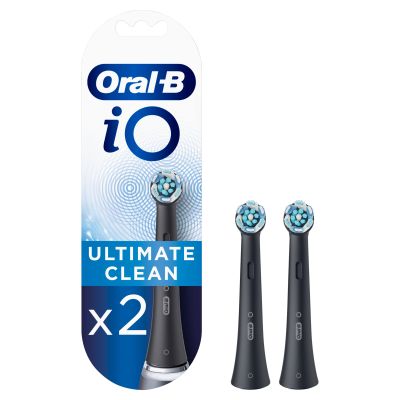 Oral-B iO Ultimate Clean Black Electric Toothbrush Heads, Pack of 2 Counts