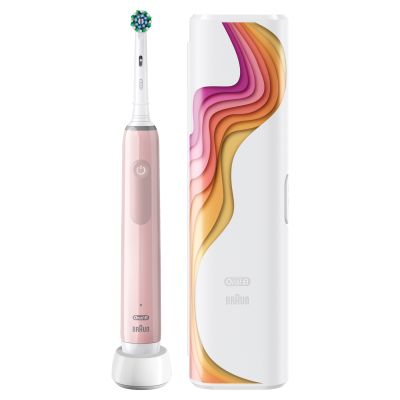 Oral-B Pro Series 3 Pink Electric Toothbrush with Travel Case (Riso Art)